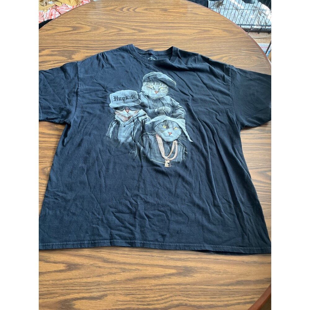 DOM cat trio Hug Life black tee shirt size 2XL